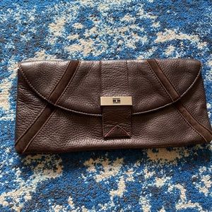 Tommy Hilfiger Brown leather clutch